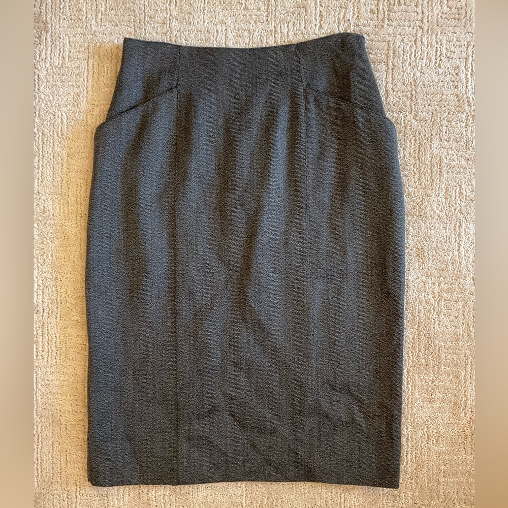 🩶🇨🇦 Vintage Mr Jax 100% Pure Virgin Wool Pencil Skirt Gray 10 EUC Old Money